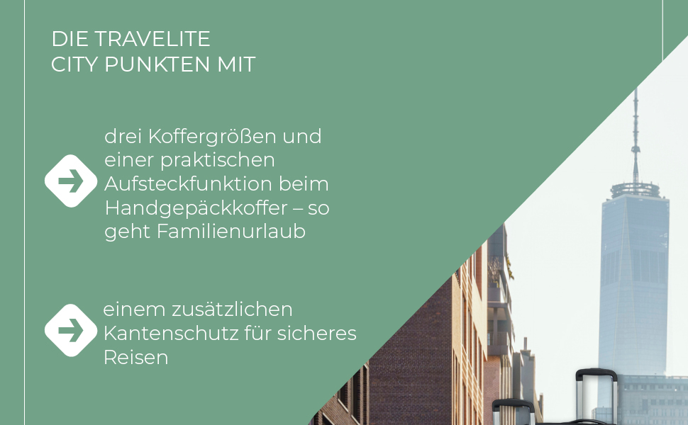 Тролей-валіза Travelite CITY: містка, розширювана, 68 см, 78-86 л, TSA замок