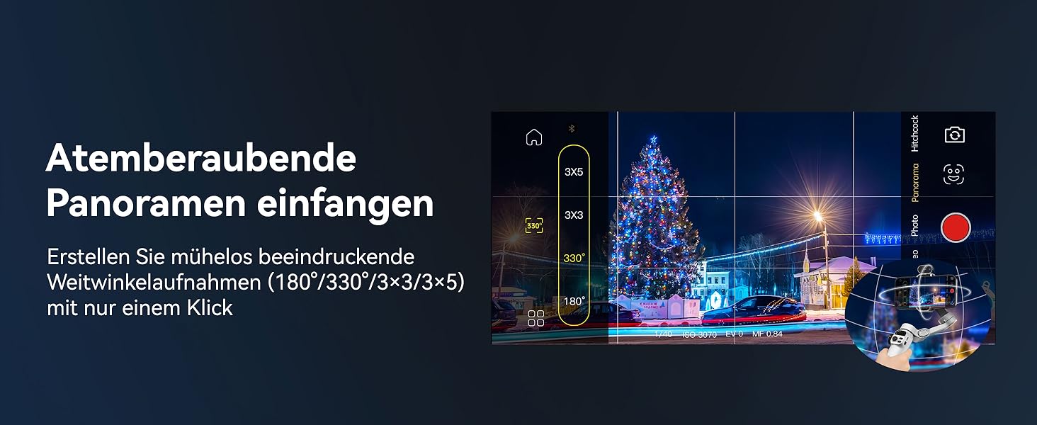 Стабілізатор для iPhone та Android з 3-осьовою стабілізацією та OLED-дисплеєм, 7.8