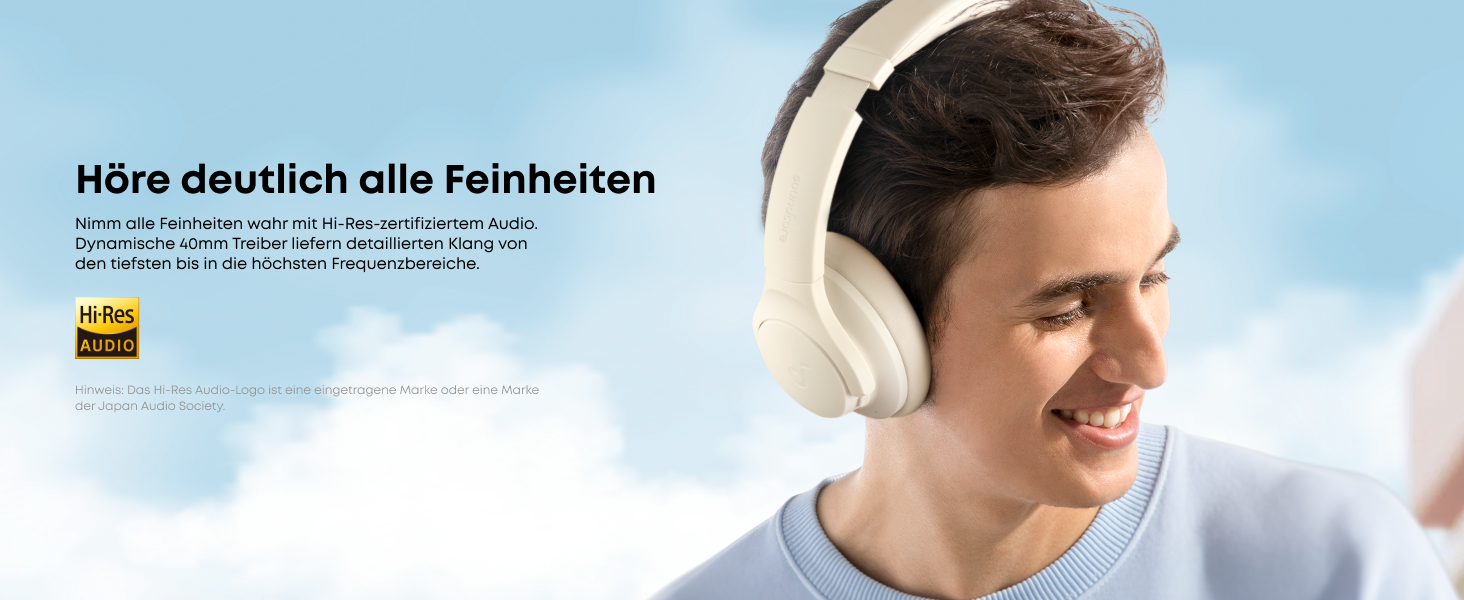Бездротові Bluetooth-навушники Soundcore by Anker Q20i з гібридним активним шумозаглушенням (ANC), Hi-Res Audio, 40 годин роботи, білі (Відновлені)