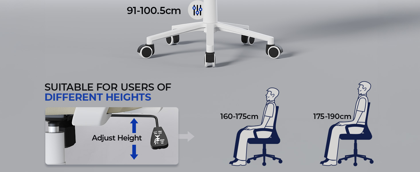 Офісний крісло Yaheetech ергономічне, з сітчастою спинкою, з підлокітниками, для офісу та дому, комп'ютерне крісло, витримує до 136 кг, дихаюче, з функцією гойдання (Бежевий)