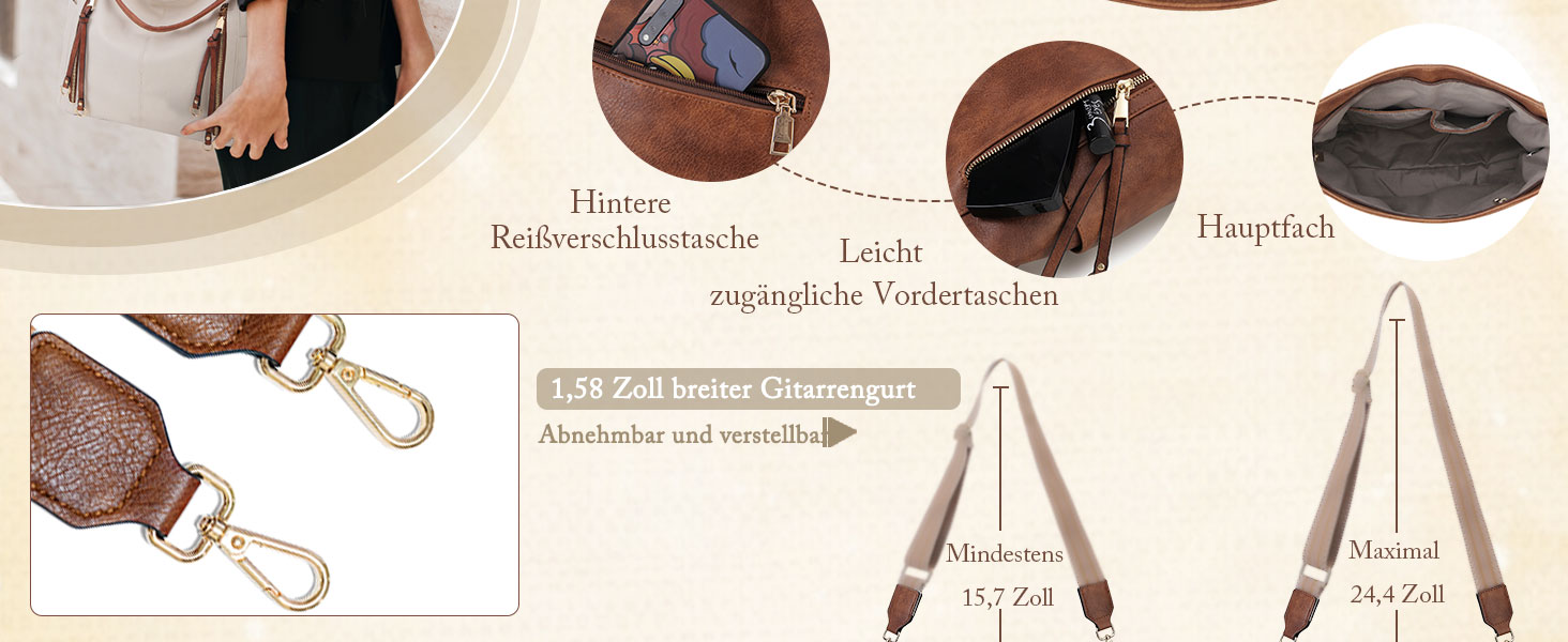 Сумка жіноча шкіряна Chase Chic: шопер, крос-боді, Hobo, комплект з гаманцем, велика, коричнева