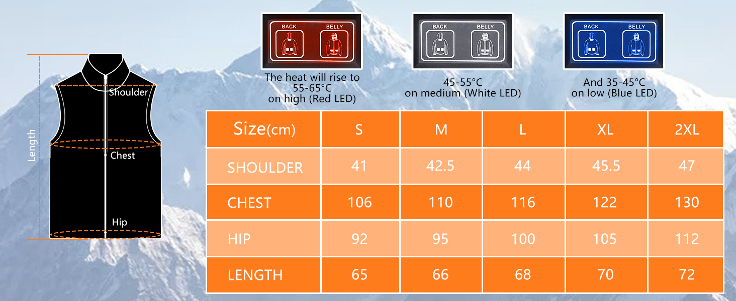 Обогревна жилетка для чоловіків та жінок: тепла зимова жилетка з підігрівом, акумулятор 5V 10000mAh, 3 режими температури, придатна для прання, для активного відпочинку, чорний M
