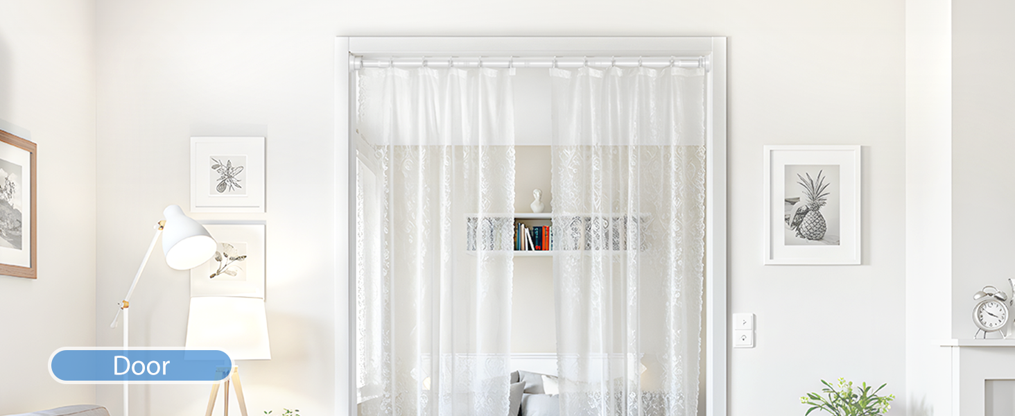 Телескопічна штанга для карнизів та душової кабіни без свердління, 79-195 см (біла)