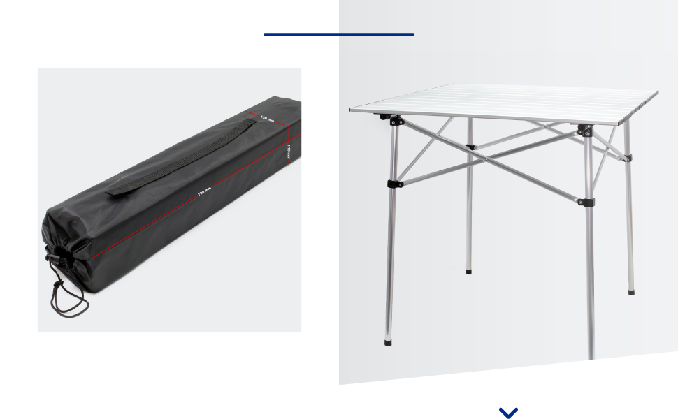 Складний кемпінговий стіл Wiltec 70x69 см з алюмінієвою рамою та сумкою для транспортування. Садовий стіл для пікніка