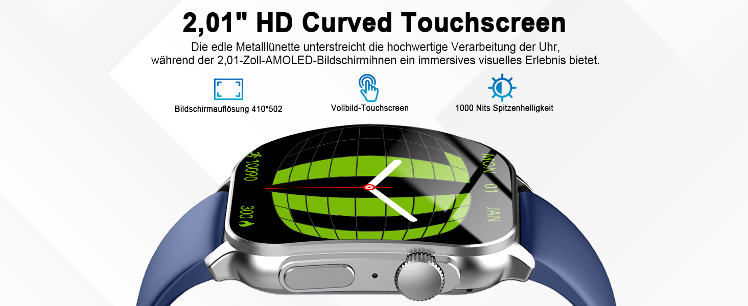 Смарт-годинник жіночий/чоловічий AMOLED 2.01