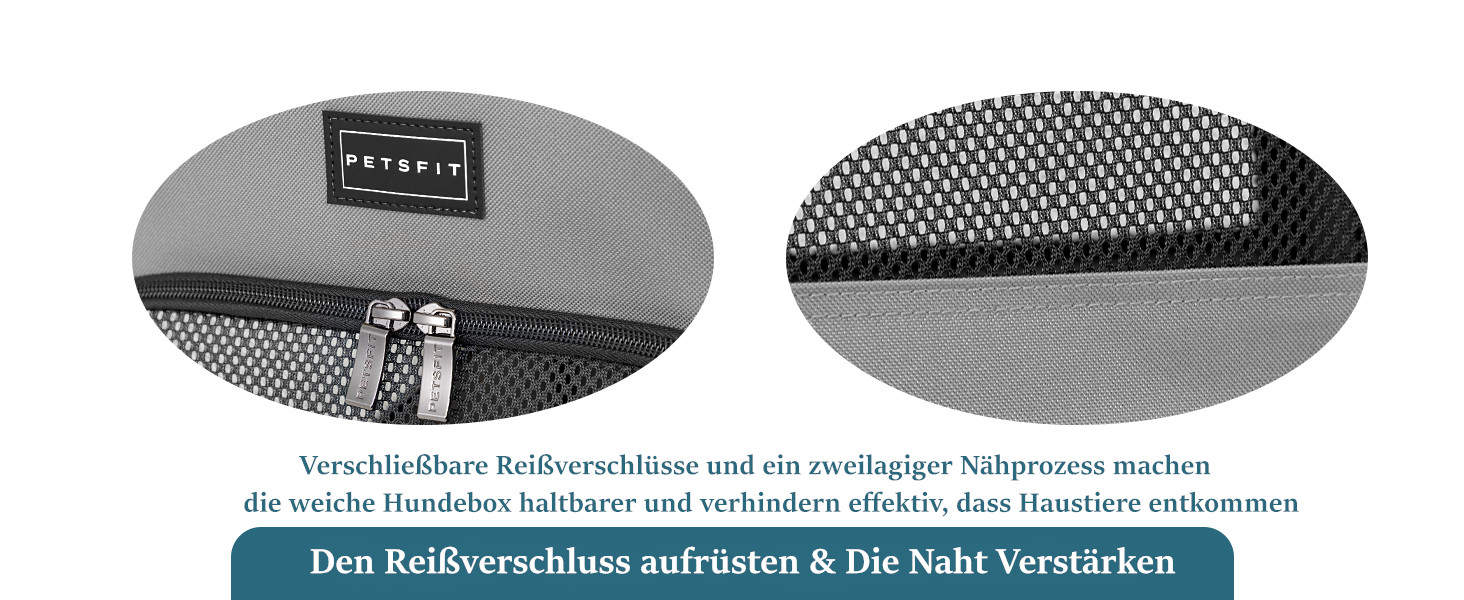 Транспортна переноска для собак Petsfit, сіра, M (61x46x53.5 см) з м'якою підстилкою