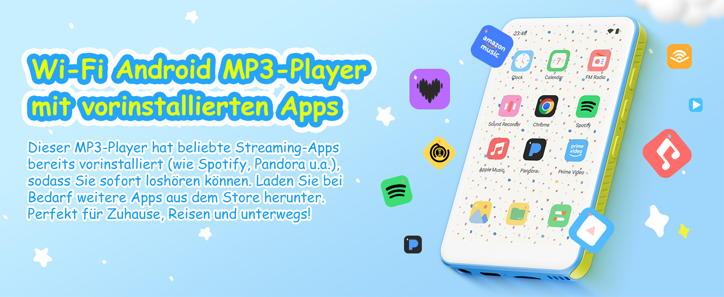 MP3 плеєр 128GB з Bluetooth та WiFi, 4.0