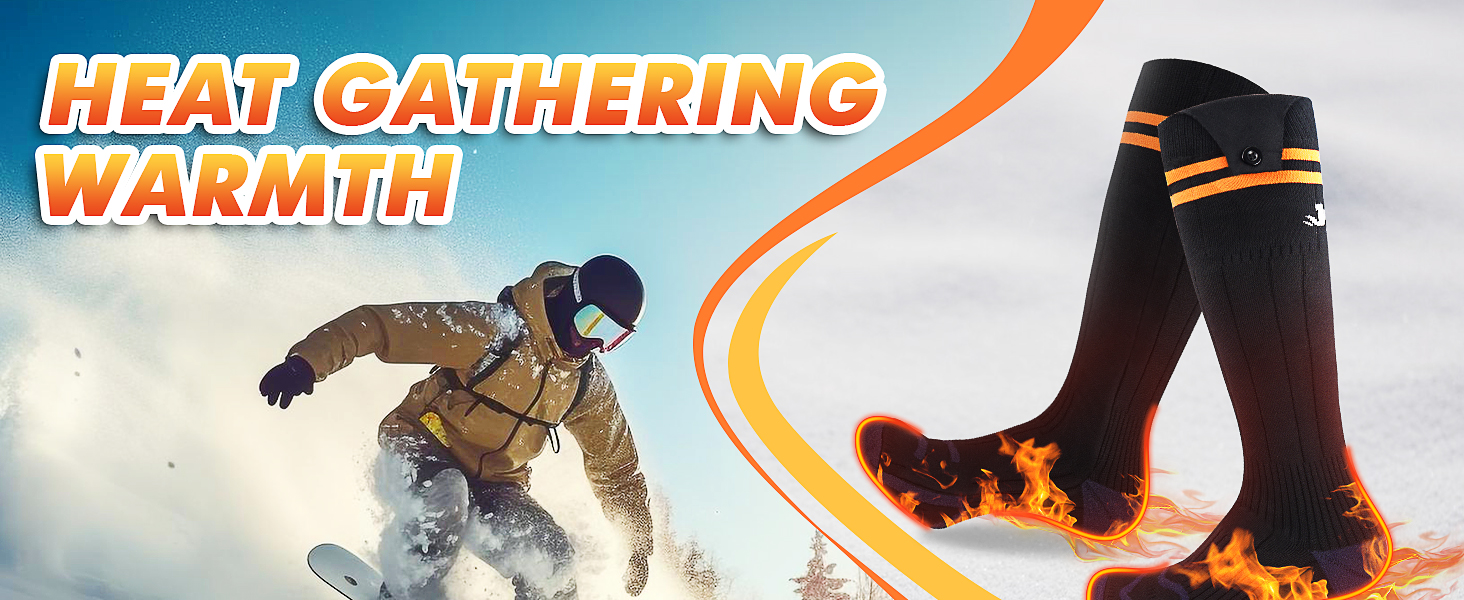 Обогревні шкарпетки з підігрівом, 5000mAh, акумулятор, до 65°C, чорний колір, розмір 36-42