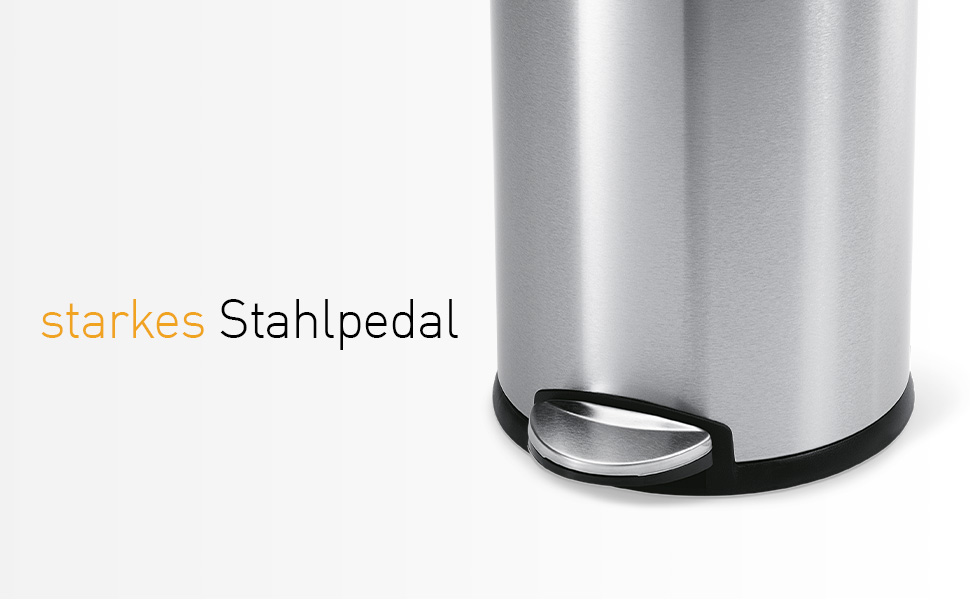 Сміттєвий відер з педаллю simplehuman CW1853CB, 4.5 л, круглий, сталевий, білий — для ванної кімнати, офісу та спальні