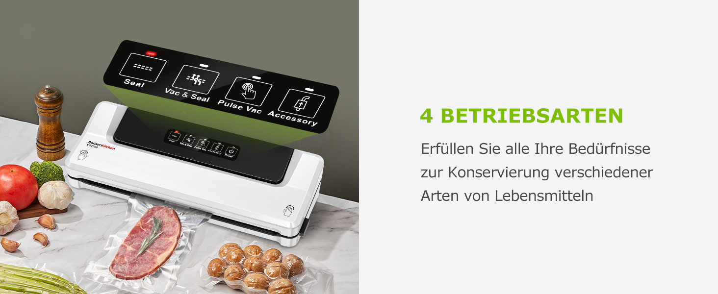 Вакуумний пакувальник Bonsenkitchen для продуктів харчування та Sous Vide, 40 пакетів у комплекті