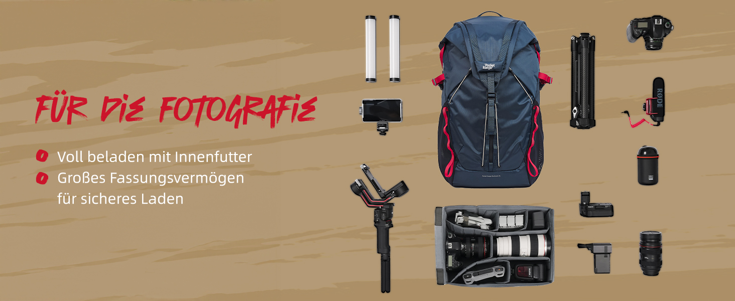 Сумка-рюкзак для камери VSGO Pocket Ranger Outdoor, захисний фоторюкзак для дзеркальних та бездзеркальних камер (25-33Л), Off White