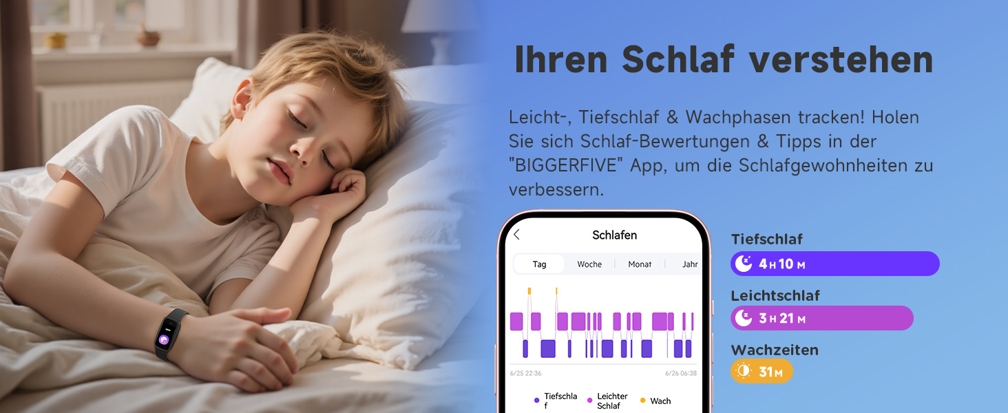 Дитячий фітнес-браслет BIGGERFIVE Vigor 3 з AMOLED дисплеєм, водонепроникний (3ATM), пульсометр, трекер сну, крокомір для дітей 5-12 років, чорний