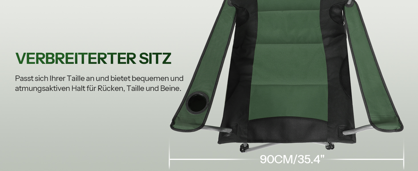 Складний кемпінговий стілець для пікніка, саду та пляжу EBK01LC02 (Зелений + Чорний)
