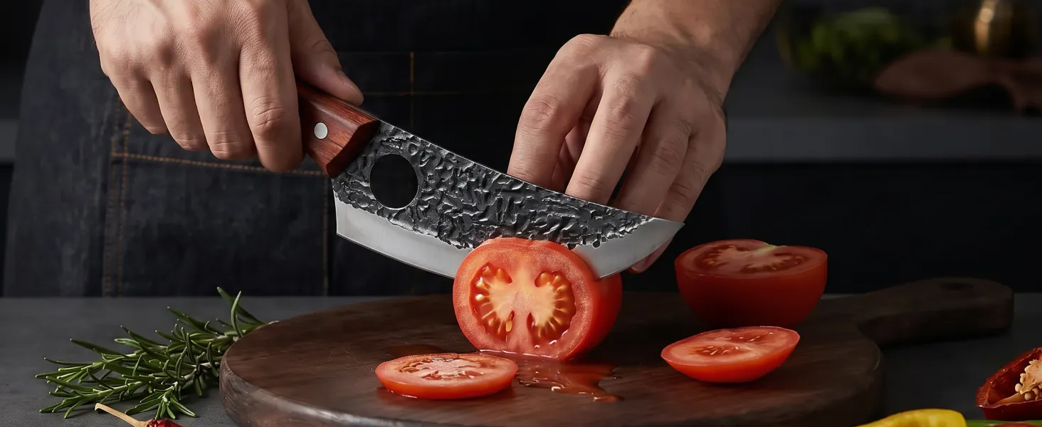 Професійний набір кухонних ножів MOSFiATA для шеф-кухаря та м'ясника з мусатом та сумкою для зберігання
