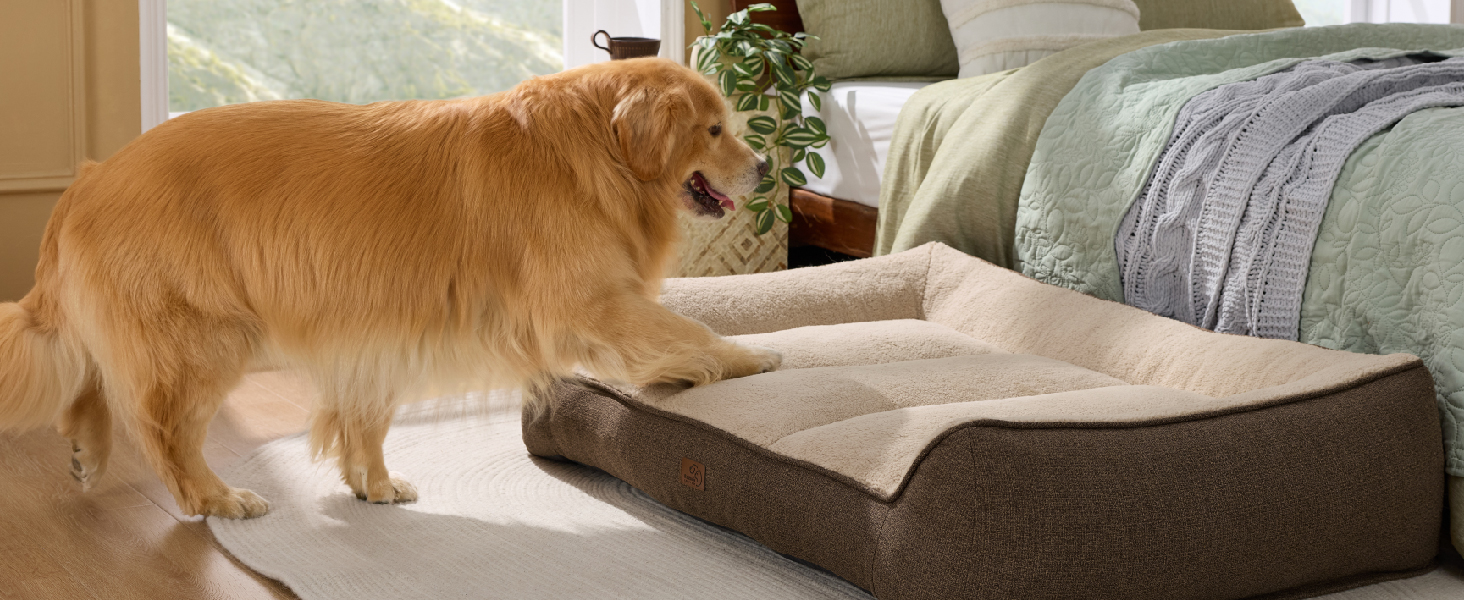 BEDSURE Лежанка для собак великих порід - 106x76 см, товста, з водонепроникною наволочкою, антиковзаюча, з м'якого плюшу Sherpa, темно-сіра