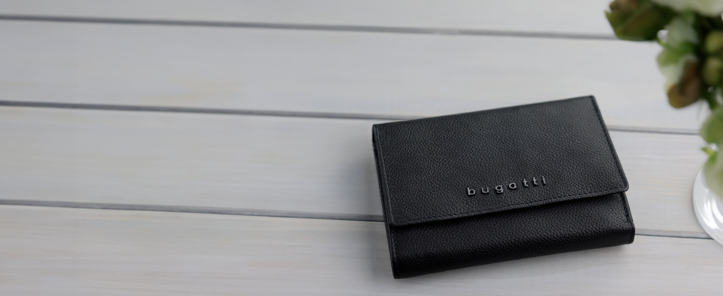 Bugatti Ella small wallet for women, women's wallet, purse, women's purse in black