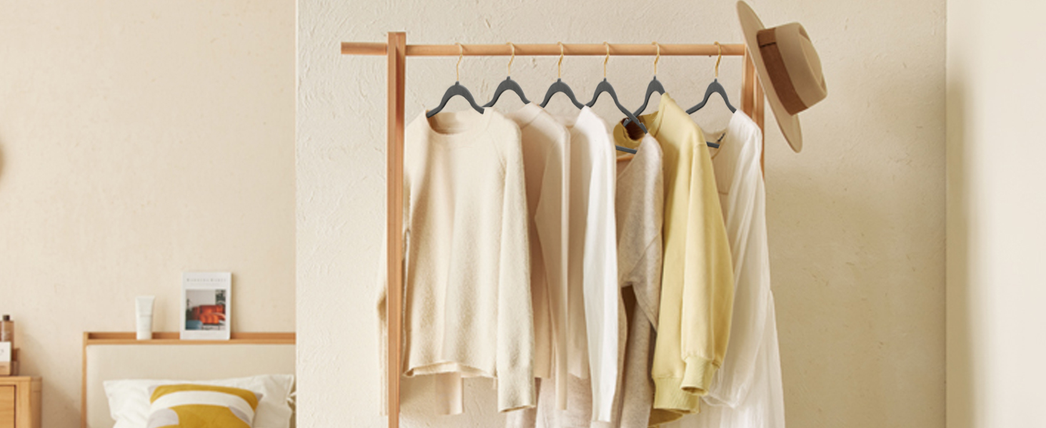 Набір з 22 велюрових плечиків для одягу Stormix, преміум-якість, для дорослих, неслизькі, для костюмів, сорочок, суконь, рожево-золоті гачки, 22 шт.