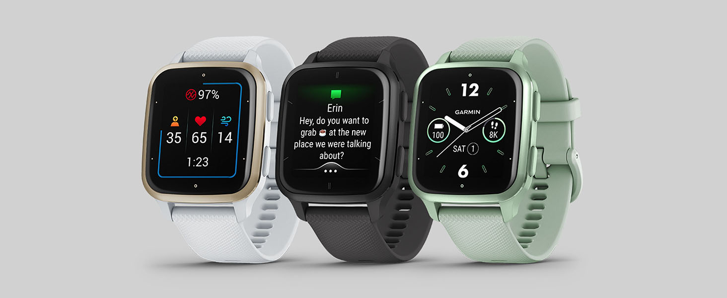 Розумний годинник Garmin Venu Sq 2 Music з GPS, AMOLED дисплеєм 1.4', музичним програвачем, аналізом сну та 25+ спортивними функціями. Garmin Pay, до 11 днів роботи від акумулятора, водонепроникність. Колір: Шкіряний сірий.