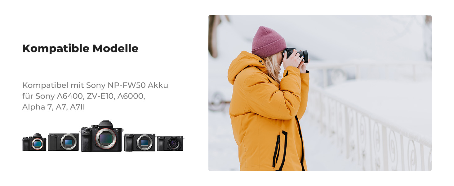 Зарядний пристрій K&F CONCEPT NP-FW50 з LCD дисплеєм для Sony A6400, A6600, ZV-E10, A7, A7II, A7S2, A7R2, A5000, A55, RX10, NEX-3/5/7