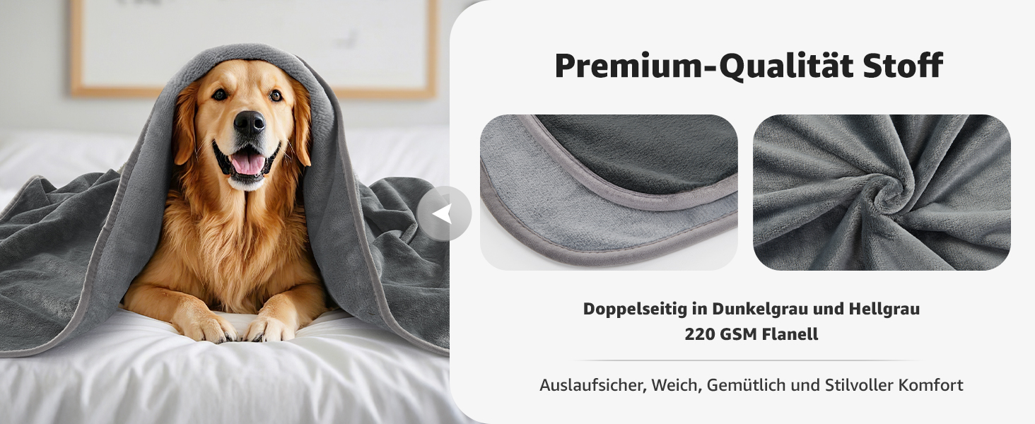 Водонепроникний плед Pick for Life: двосторонній фланцевий плед для собак, подорожей, дому, авто. 102x152 см, сірий/сірий