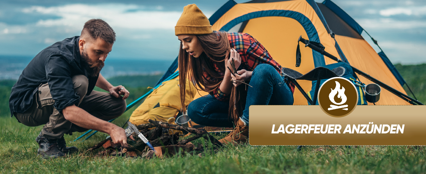 Професійний газовий пальник-фламбе SAKER для кулінарних страв та DIY: бутановий пальник з п'єзорозпалом для крем-брюле, паяння та рукодія, сріблястий