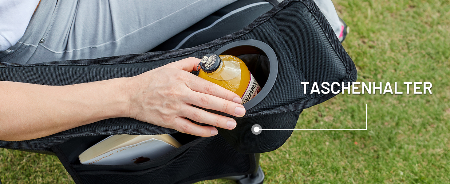 Кампінговий стілець розкладний Timber Ridge 2 шт, 200 кг, 63 см, з ізольованою сумкою-холодильником, чорний