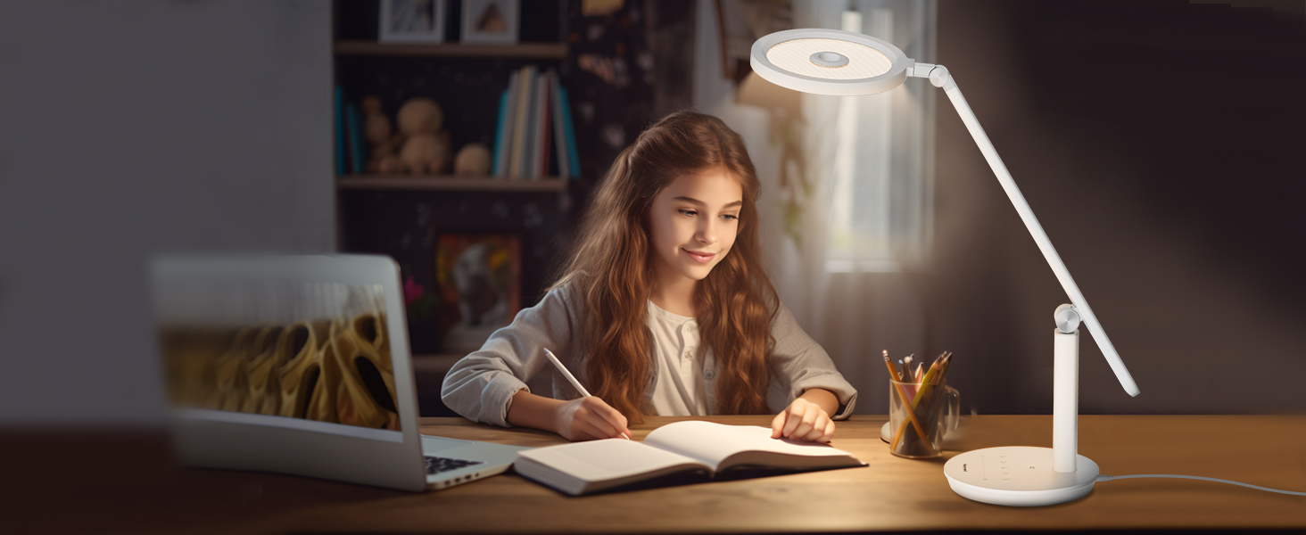 LED настільна лампа Honeywell H6 Sunturalux з дотичним керуванням, таймером та регулюванням яскравості, 800LM, для робочого кабінету та спальні