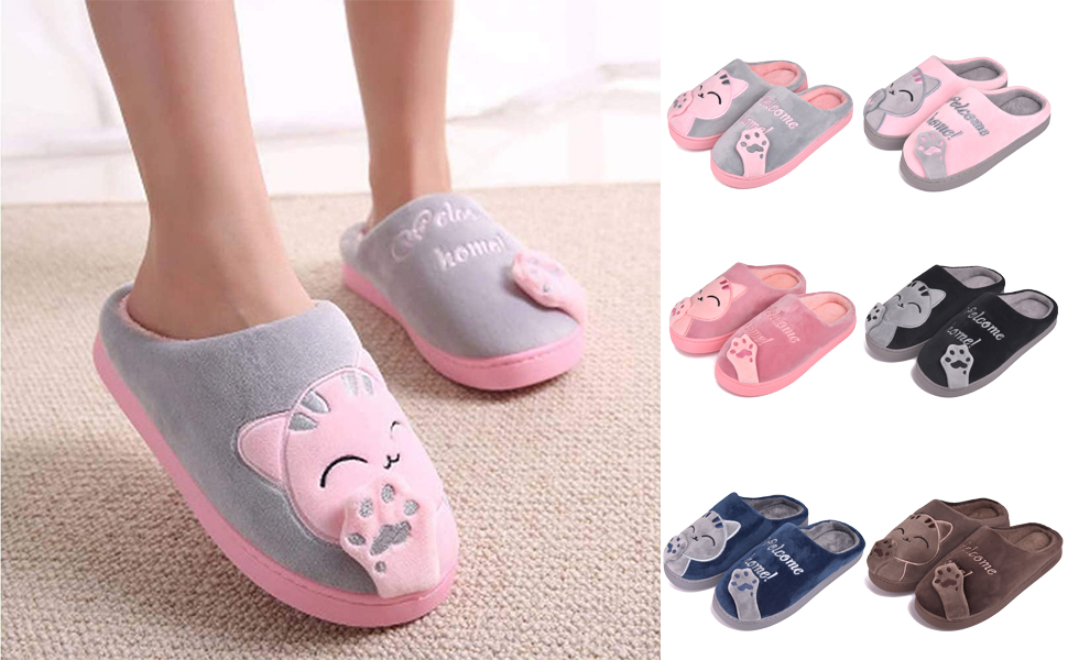 JACKSHIBO Теплі плюшеві тапочки для дому - жіночі та чоловічі, унісекс, 40/41 EU, рожеві