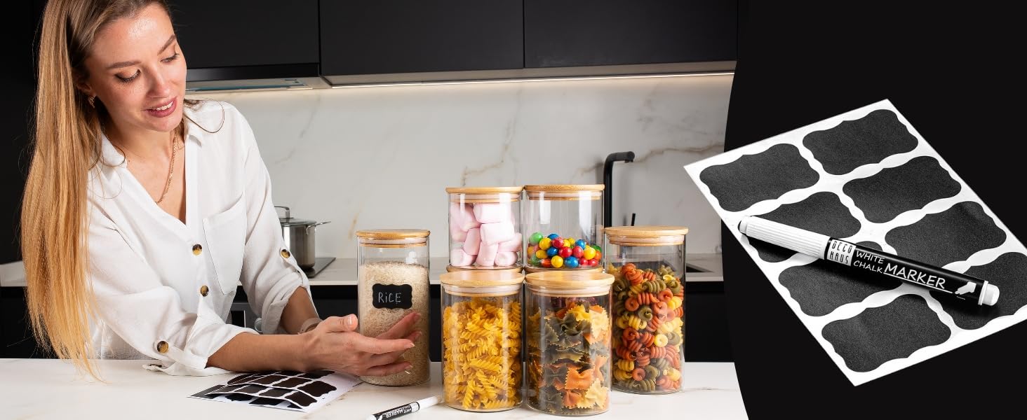 Набір контейнерів для зберігання Deco haus® 2 шт. (1,3 л) - герметичні банки для кави, цукру, крупи та інших продуктів