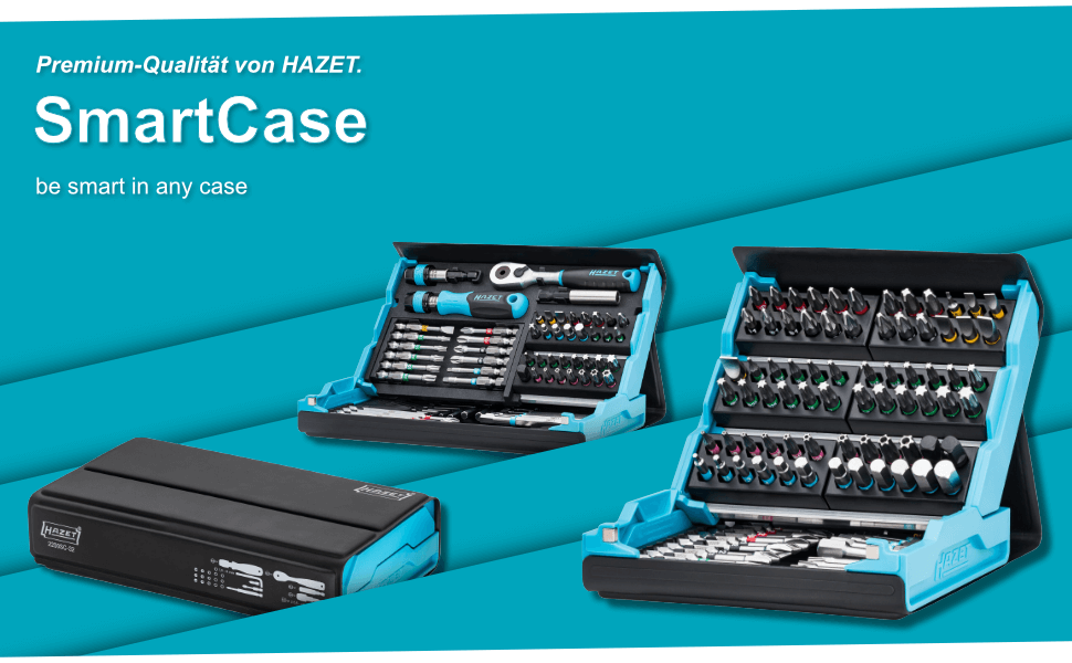 Набір бітів HAZET Smartcase 2200SC-31, 73 предмети, шестигранник 6,3 мм (1/4''), компактний складний кейс, інструменти для ремонту, вироблено в Німеччині