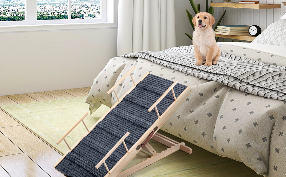 Східці для собак Hunderampe: дерев'яна, складна, регульована, до 100 кг, 30-60 см