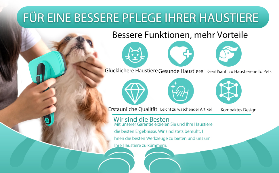 Щітка для собак і котів, самоочисна, для видалення підшерстка та відмерлого волосся, підходить для довгошерстих та короткошерстих порід, делікатна до шкіри, зменшує випадання шерсті, зелена (аква-зелений), 2 шт.