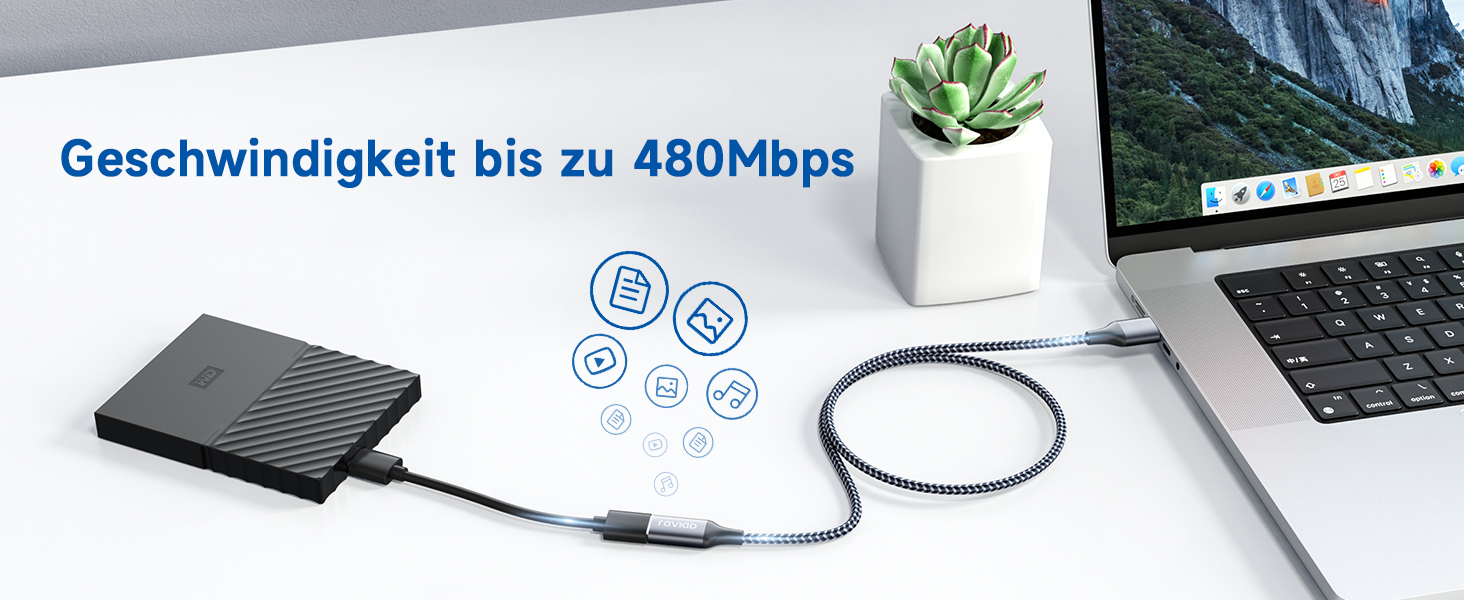 USB подовжувач RAVIAD 3м, USB 2.0, A-A, нейлон, сірий. Для картрідерів, клавіатур, принтерів, сканерів, камер, хабів