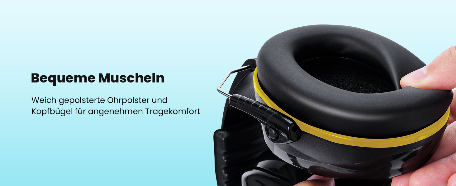 Захисні навушники Dr.meter SNR 31dB: комфортні та регульовані для дорослих, чорно-жовті