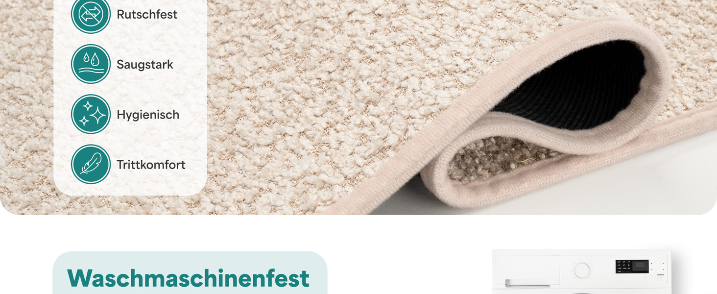 Гігроскопічний килимок для ванної кімнати Beige, протиковзкий та придатний для прання, 40x60 см, бежевий