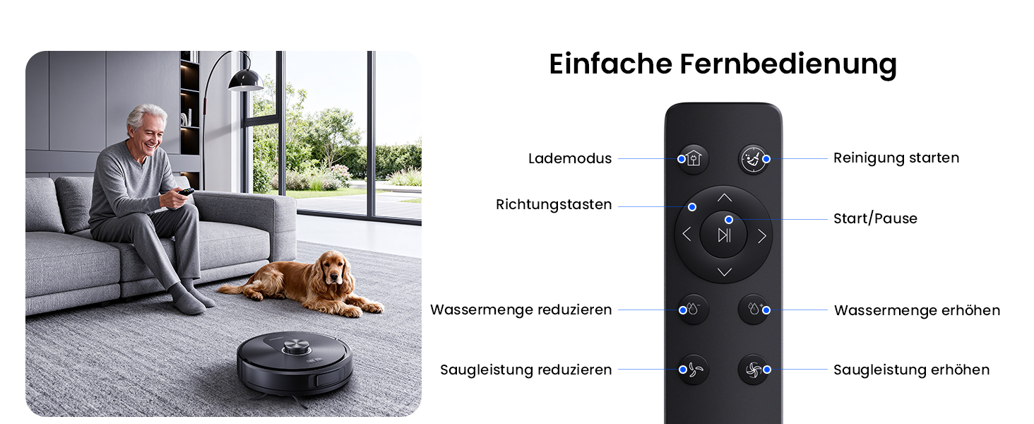 Робот-пилосос Proscenic Q10 з функцією миття, 8000Pa, 200 хвилин роботи, лазерна навігація, керування через додаток, Alexa, Siri, Apple Watch, пульт дистанційного керування для підлоги та килимів