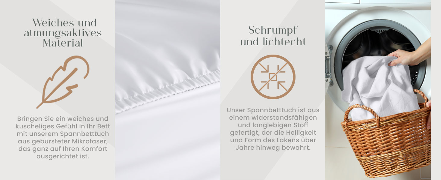 Utopia Bedding - 6-Piece Fitted Sheet Set - 180 x 200 cm - White - Brushed Microfiber Fitted Sheet - 35 cm Deep Pocket