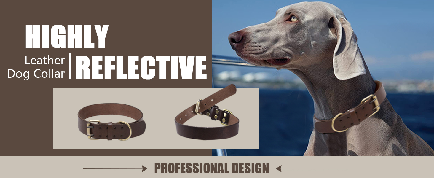 Нашийник для собак з м'якої натуральної шкіри - для малих, середніх та великих собак