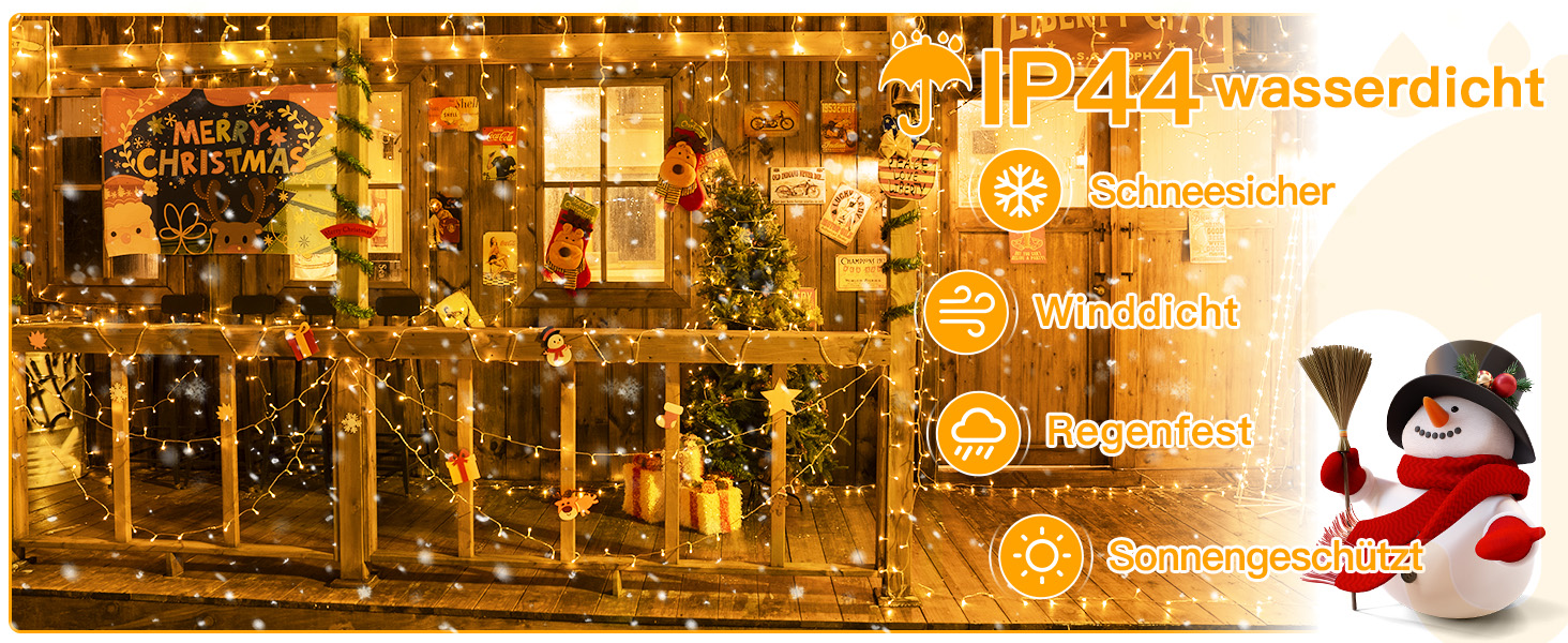 Ланцюжок прикрас Ollny з 200 LED, 60м, з пультом та таймером, IP44, тепле світло. Підходить для декору ялинки, вечірки, весілля, святкування.