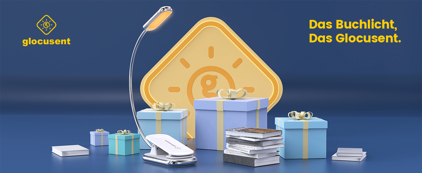 Glocusent Posh Premium Лампа для читання з кріпленням на книгу та таймером, 16 LED, акумулятор, час роботи 160 годин, 1800K, м'яке світло, 3 кольори та 5 рівнів яскравості, ідеально для читачів