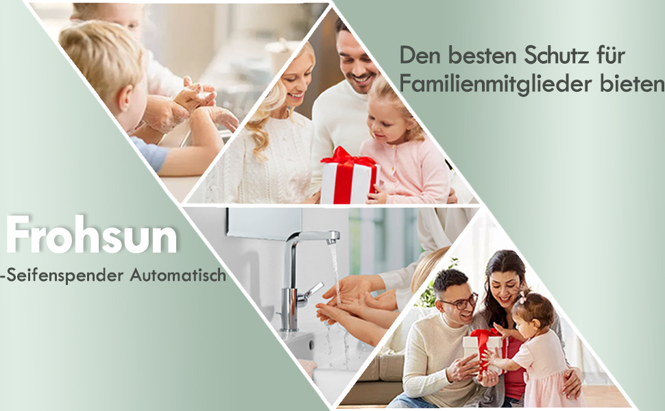 Frohsun Automatic Soap Dispenser - Rechargeable, Touchless, Motion Sensor, 350ml Capacity, Adjustable Foam Volume, IPX7 Waterproof - for Kitchen, Bathroom & Hotel Use (White)