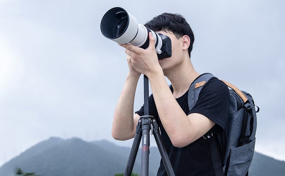 Карбоновий штатив для камери COMAN Zero Y з панорамною кулькою 360° та Arca Swiss, відеоштатив для DSLR, висота 15.3–156.7 см, навантаження до 18 кг