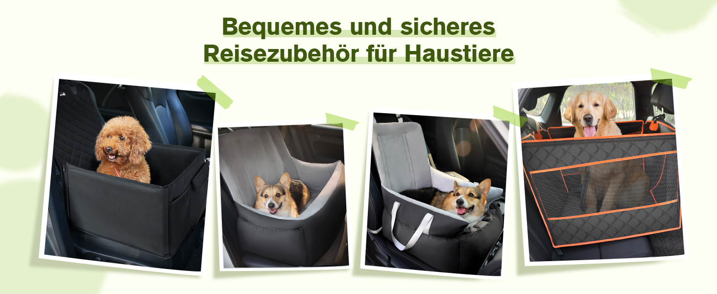 Автокрісло для собак Pecute, 43x43x30 см, чорне. Водонепроникне, стійке до подряпин, з підсиленими боковинами та кишенями. Для собак середніх та маленьких порід.