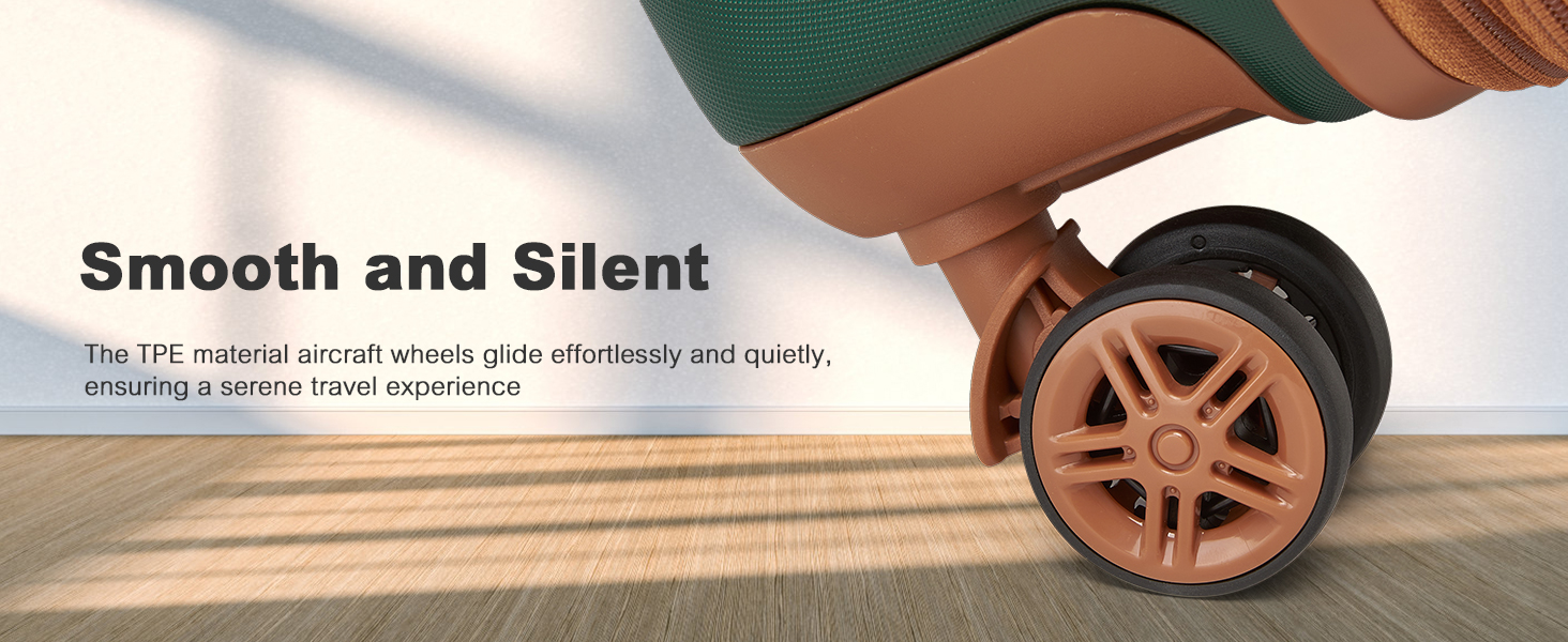 Чемодан-валіза KONO Trolley XL з ABS+PC, 4 колеса, TSA-замок (кремовий/коричневий) та M(55см) темно-зелений/коричневий