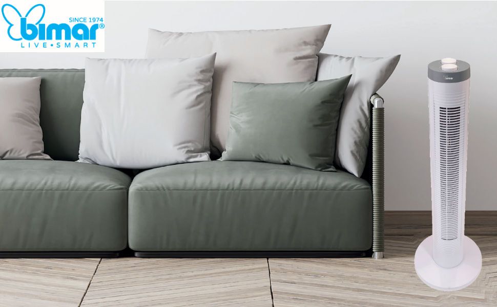 Турбовентилятор Bimar VC77 з таймером, 80 см. 3 швидкості, регульований кут нахилу, автоматичне гойдання вліво та вправо, потужність 45 Вт