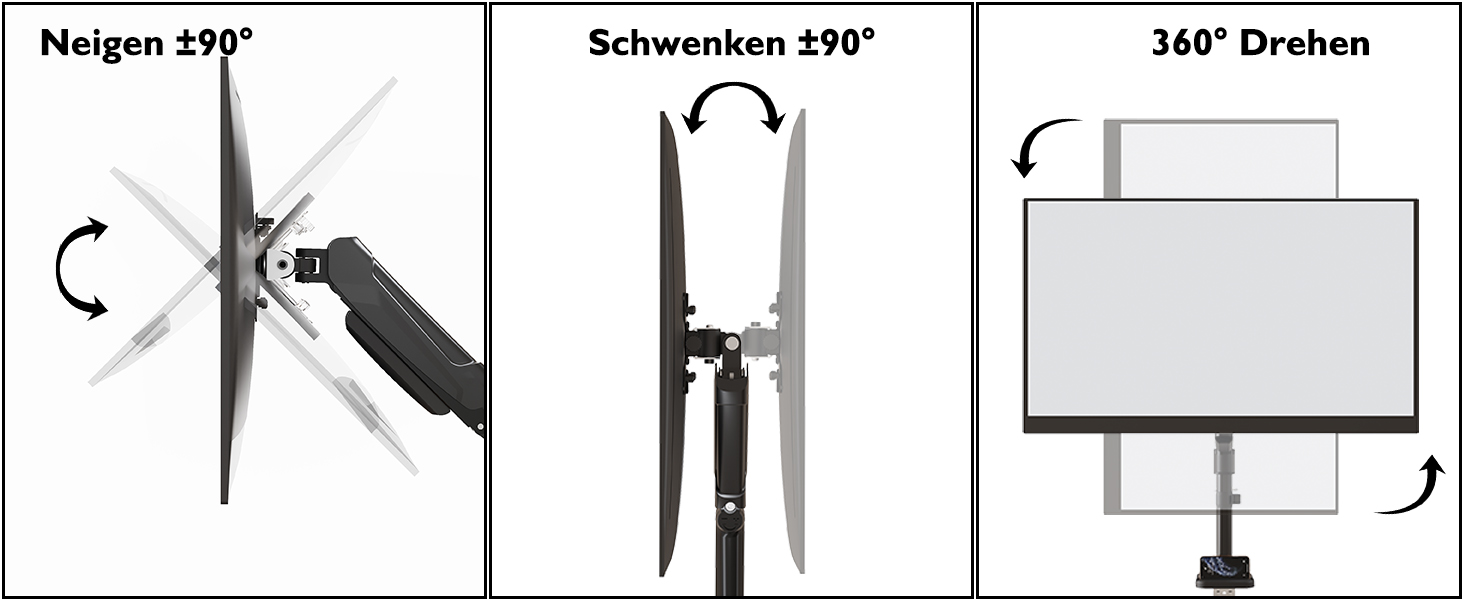 Підставка для монітора BONTEC для 2 моніторів, 13-32 дюйми, LED/LCD, 3-9 кг, регулювання висоти, нахил, поворот, VESA 75/100 мм