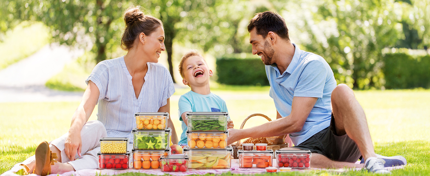 Набір контейнерів для зберігання продуктів з кришкою, 30 шт. (15 контейнерів + 15 кришок), набір харчових контейнерів, не протікають, BPA-free, для Meal Prep