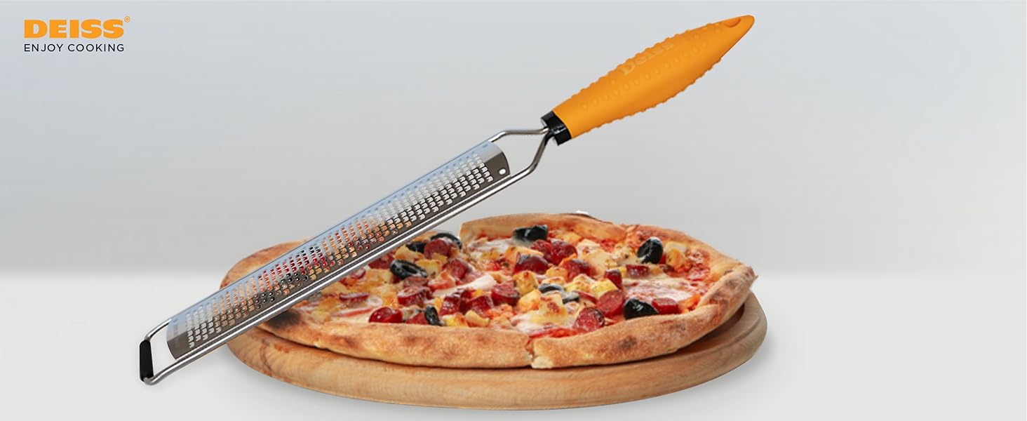 Терезка для сиру Deiss PRO: пармезан, лимон, імбир, часник, мускатний горіх, шоколад, овочі, фрукти. Ракільна сталева клинка, широка, придатна для миття в посудомийній машині