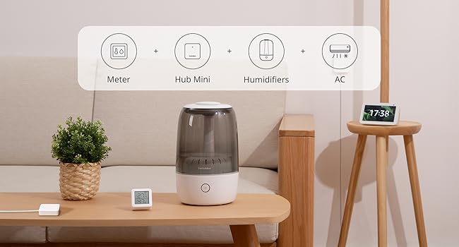 Цифровий термометр-гігрометр SwitchBot для дому з Bluetooth, датчик температури та вологості, вимірювач точки роси/VPD/абсолютної вологості, моніторинг через додаток, комплект із хабом mini