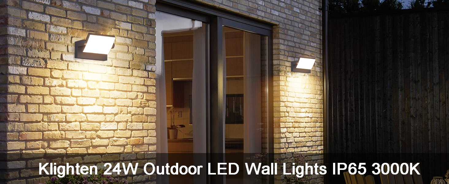 Зовнішня LED-стінна лампа Klighten 24W, IP65, 1500 Lumen, 3000K, Anthrazit